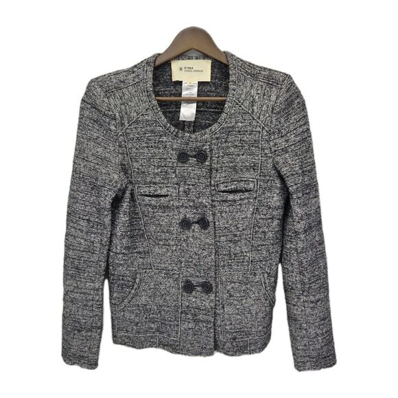 Isabel Marant Etoile Womens Grey Wool Blend Tweed Button Jacket Size 3 (US 8) - Picture 2 of 4